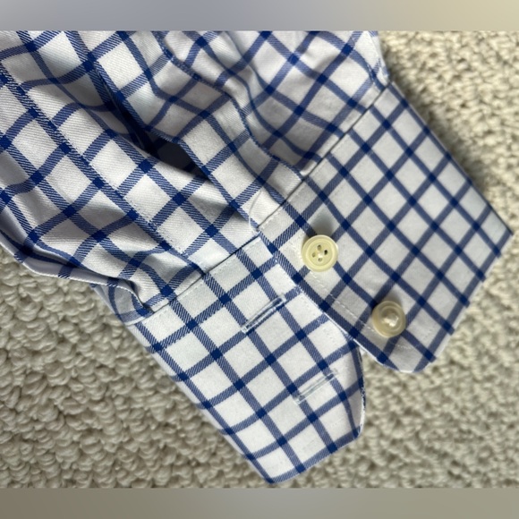 Charles Tyrwhitt Blue and White Check Dress Shirt - Picture 7 of 7